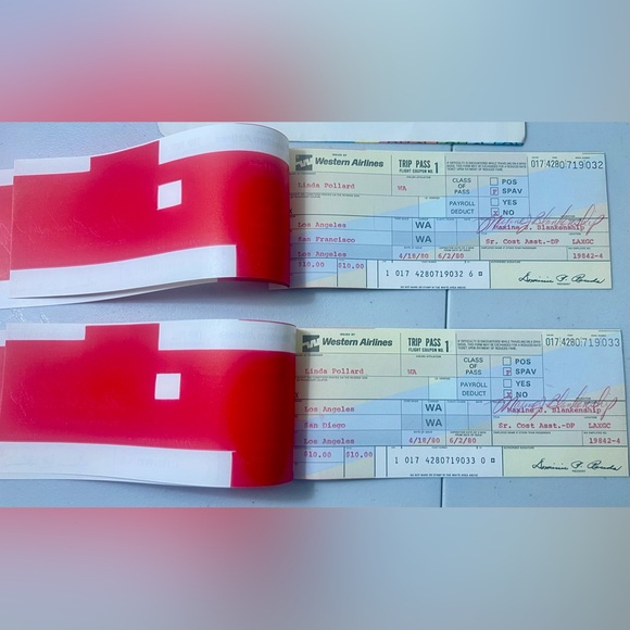 Western Airlines Vintage Ticket Jackets and Travel Passes - Picture 10 of 15